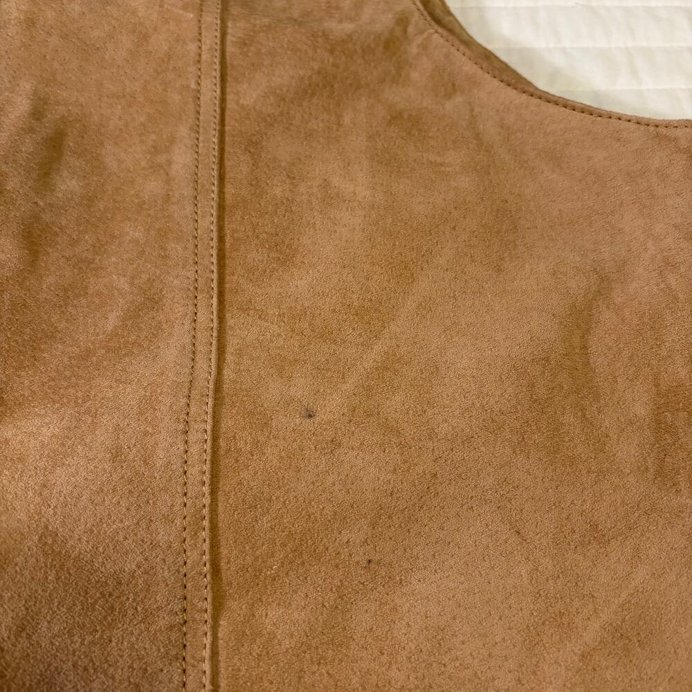Cripple Creek Tan Suede Leather Western Yoke Button Vest Mens XL - Picture 8 of 8